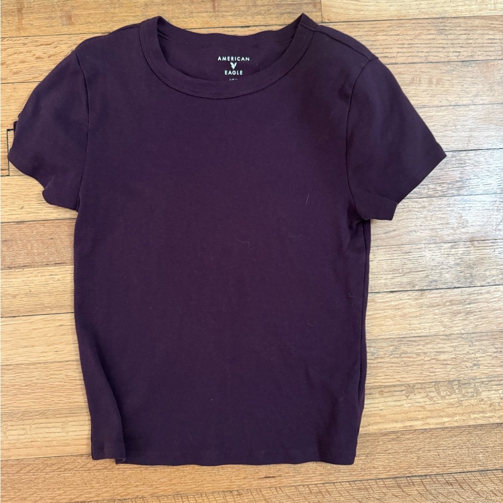 American Eagle Maroon Crew Neck Tee